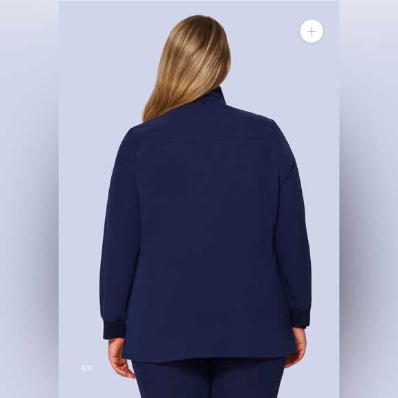 Mandela Modern zip up Scrub Jacket Navy Large item# 3Z - Picture 4 of 9